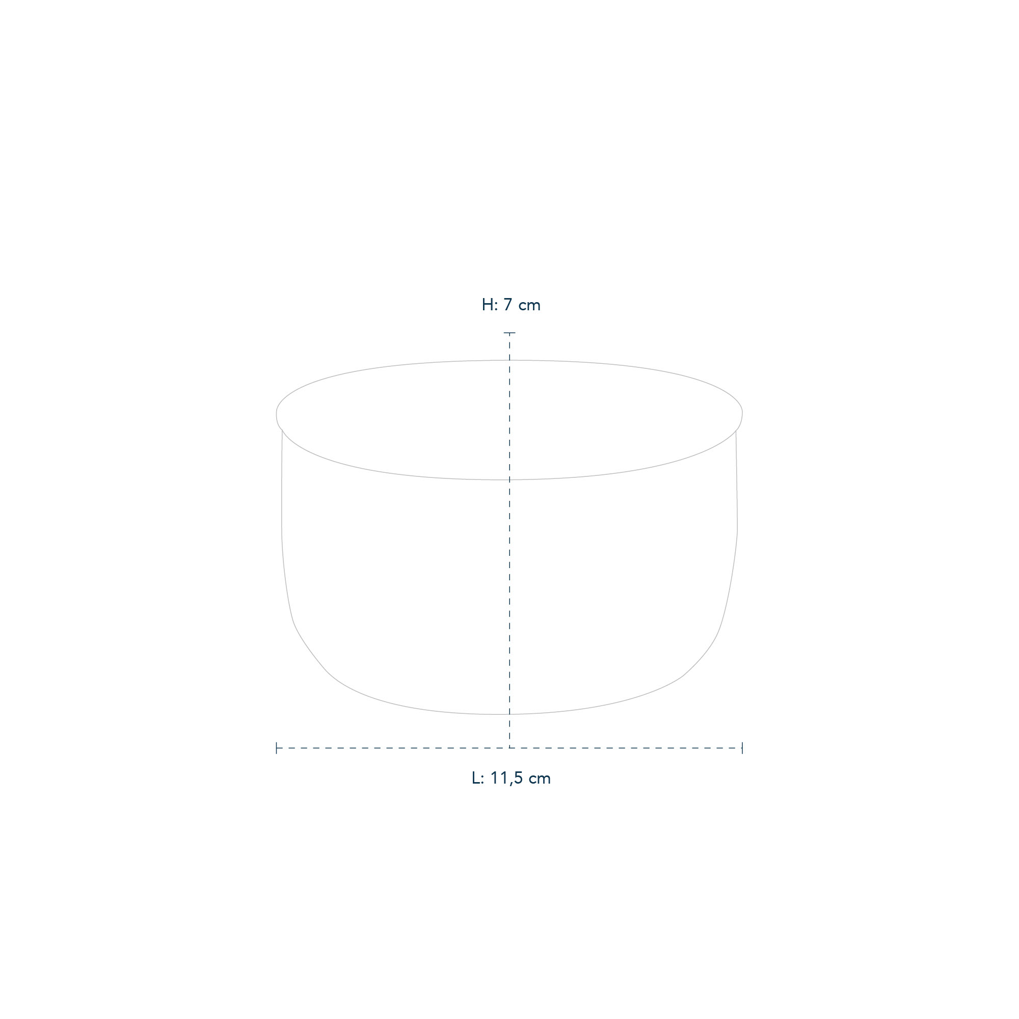 Line Drawing of Blue Fluted Mega Storage Jar Small 33cl
